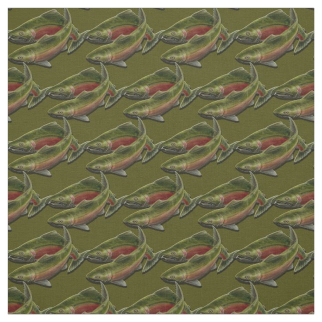 Fischgeflecht Coho Lachs Fisch Kunstgewerbe Stoff (Muster)