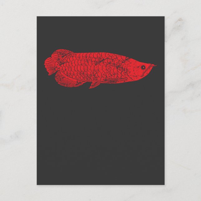 Fischgeschenk - Roter Arowana Fisch für Fische Postkarte (Vorderseite)
