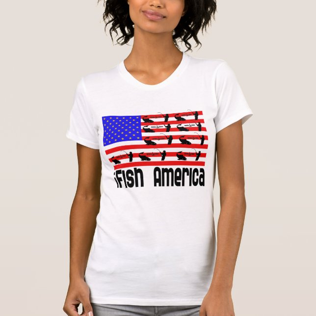 Fischgeschenke Amerika T-Shirt (Vorderseite)