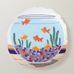 Fischglas Rundes Kissen