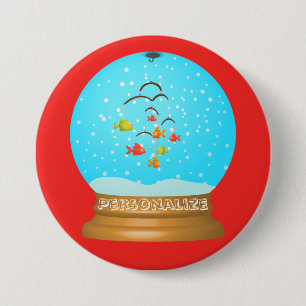 Fischglas Schneekugel süß rot blau wunderlich Button