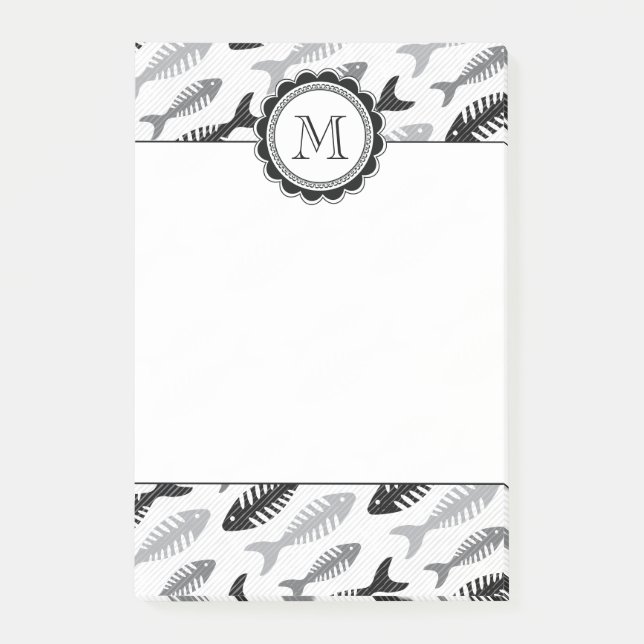 Fischgräte - Meeresfrüchte auf dem Menü Post-it Klebezettel (Vorderseite)