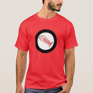 Fischgräte stuft ringsum Logo rotes weißes T-Shirt