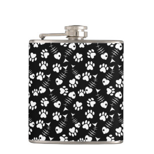 Fischgrätekatzen-Druckmuster Flachmann