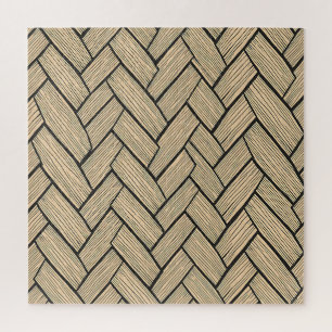 Fischgräten-Holzparkettmuster Puzzle