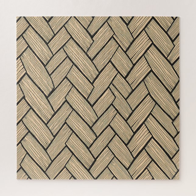 Fischgräten-Holzparkettmuster Puzzle (Vertikal)
