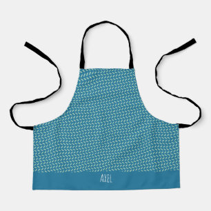 Fischgrätenmuster Blau Weiß Minimal Schürze