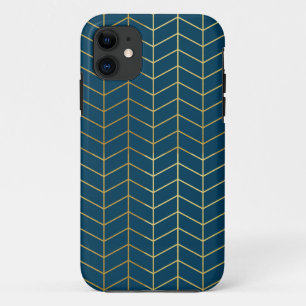Fischgrätenmuster-Muster-Imitat-Goldfolien-Marine Case-Mate iPhone Hülle
