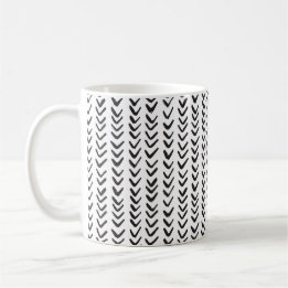 Fischgrätenmuster Schwarz & Weiß Kaffeetasse