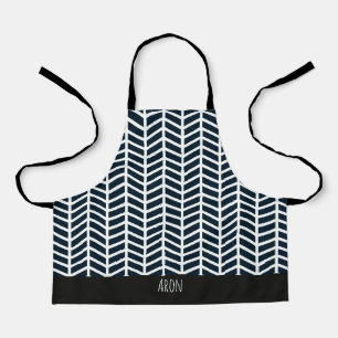 Fischgrätenmuster Schwarz Weiß Minimal Muster Schürze