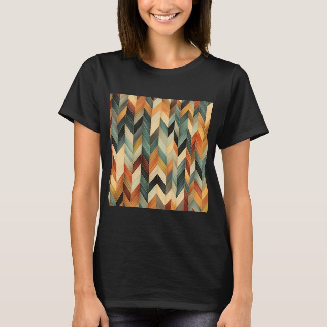 Fischgrätenmuster T-Shirt (Vorderseite)
