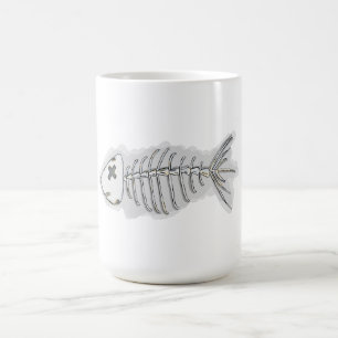 Fischgrätenskelett Halloween Kaffeetasse