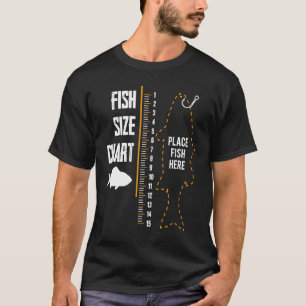 Fischgrößen-Diagramm Fisch hier platzieren  Fische T-Shirt