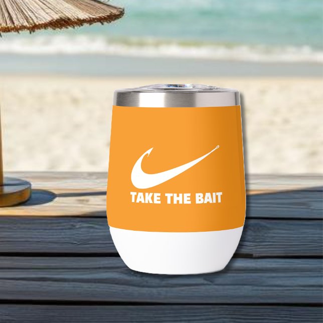 Fischhaken-Fischer-Core-Take the Bait-Orange (Fish Hook-Take the Bait- Fisherman Core-Gift For Him-small Tumbler-Orange)
