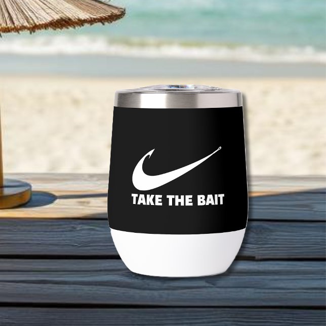 Fischhaken-Fischer-Core-Take the Kait-Black (Fish Hook-Take the Bait- Fisherman Core-Gift For Him-small Tumbler-black)