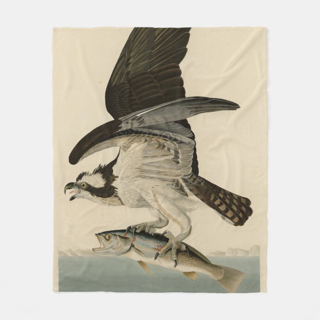 Fischhawk, Osprey, von Audubons Vögeln von Amerika Fleecedecke (Vorderseite)