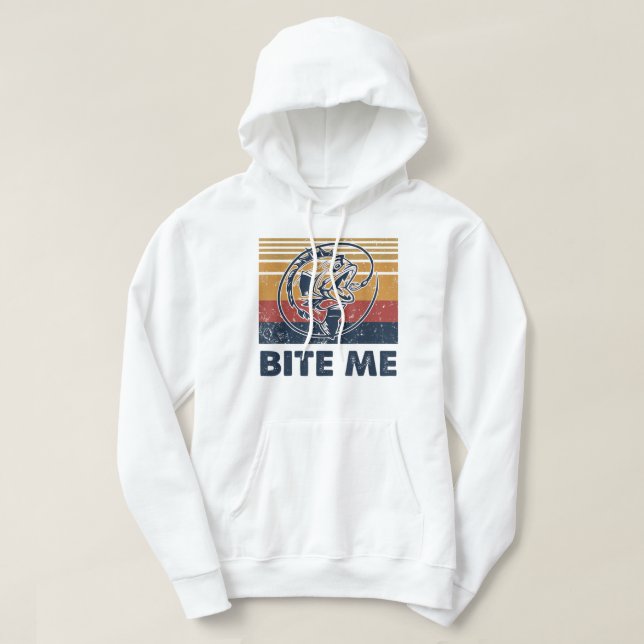 Fischhecht Bite Me Bass Catfish Pike Fisherman F Hoodie (Design vorne)