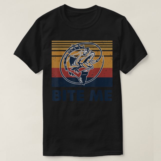 Fischhecht Bite Me Bass Catfish Pike Fisherman F T-Shirt (Design vorne)