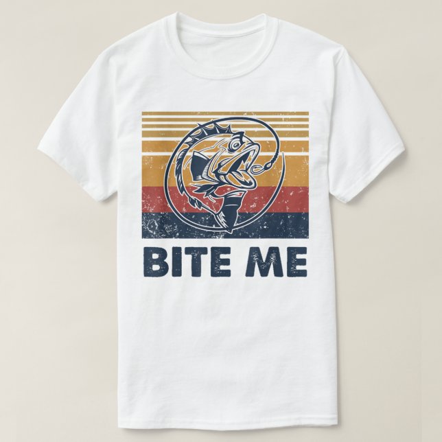 Fischhecht Bite Me Bass Catfish Pike Fisherman F T-Shirt (Design vorne)