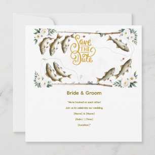 Fischhochzeit-Thema für Angelfreunde Save The Date