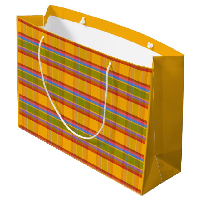 Fischiges Karo FAITT Große Geschenktüte (Rückseite Schrägansicht)
