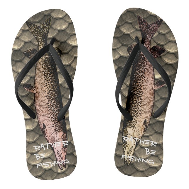 Fischillustrations- u. -skalahintergrund Flipflops (Fußbett)
