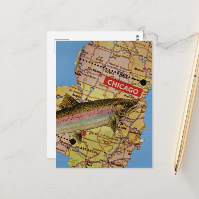 Fischkarte Postkarte (Vorderseite/Rückseite Beispiel)