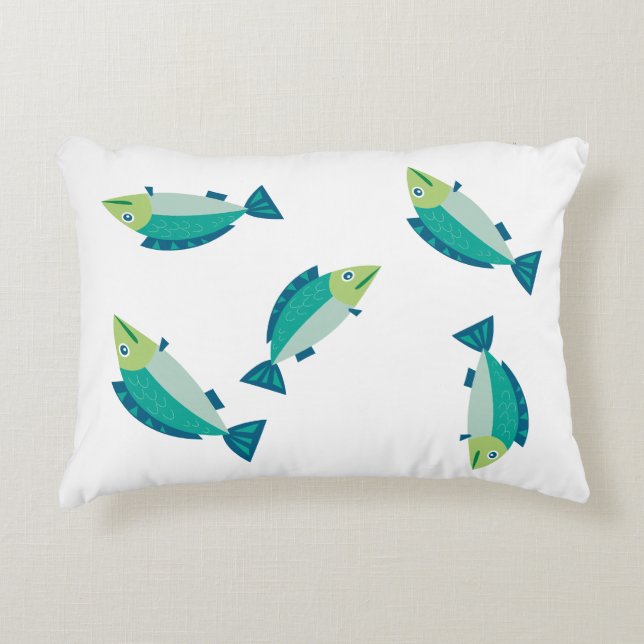 FISCHKISSEN, BUNTE FISCHE, WEICHES TRENDKISSEN DEKOKISSEN (Vorderseite)
