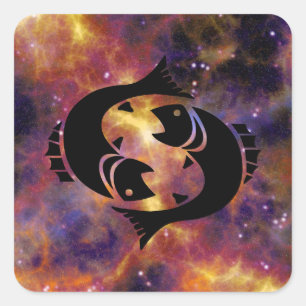 Fischkleber Quadratischer Aufkleber