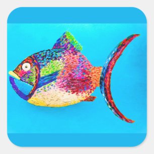 Fischkleber Quadratischer Aufkleber