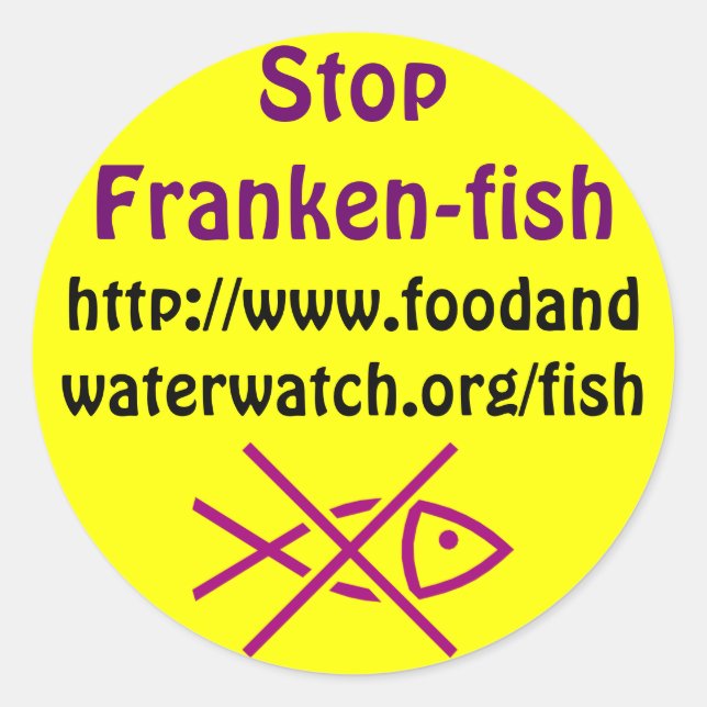Fischkleber stoppen runder aufkleber (Vorderseite)