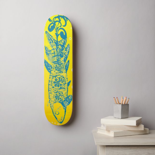 FischKnochen Skateboard (Wandkunst)