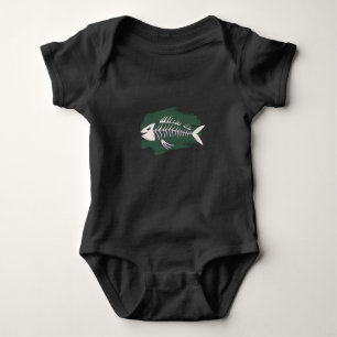 Fischknochen Traditionelle Tattoo Baby Strampler