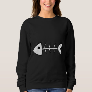 Fischknochen weiß sweatshirt