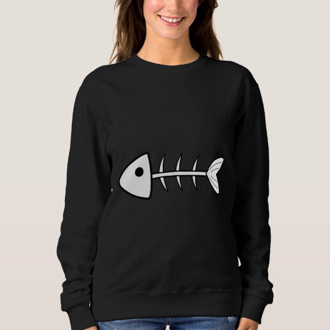 Fischknochen weiß sweatshirt (Vorderseite)