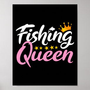 Fischkönigin Lustiger Angler Aquarienliebhaber W Poster