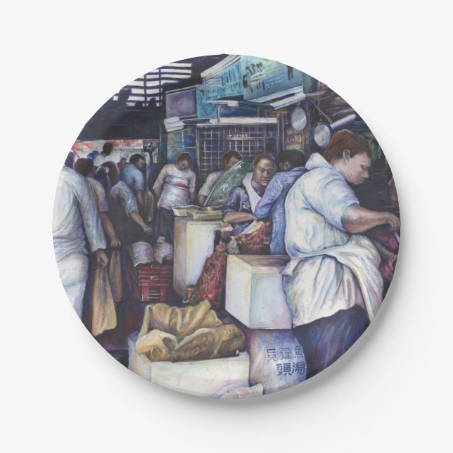 Fischkopfsuppe, Singapur Pappteller (Vorderseite)