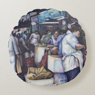 Fischkopfsuppe, Singapur Rundes Kissen