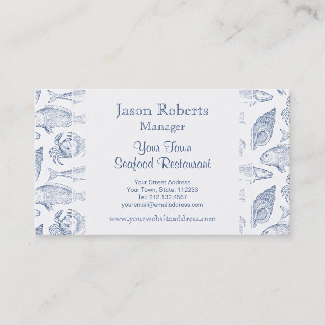 Fischkrebs und Seashells Coastal Resort Visitenkarte (Vorderseite)