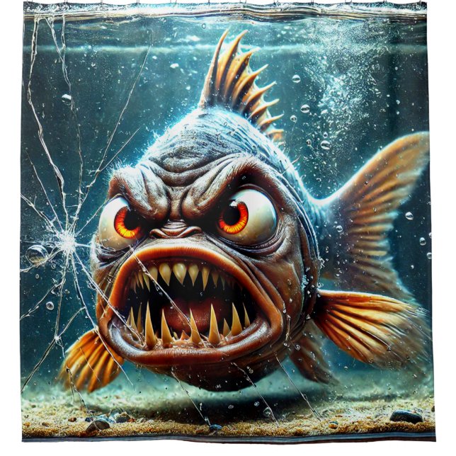 Fischkunst Duschvorhang (Vorderseite)