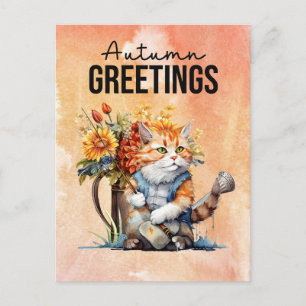 Fischliebhaber für Herbstgrüße Postkarte