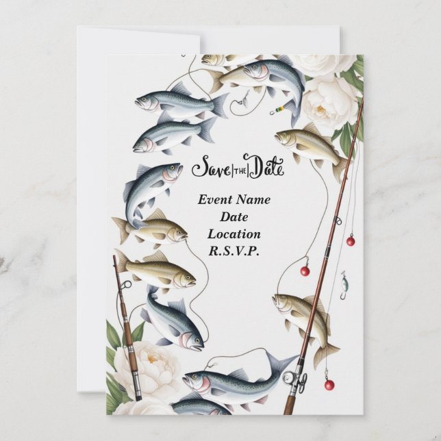 Fischliebhaber Save the Date Hochzeit Einladung (Vorderseite)