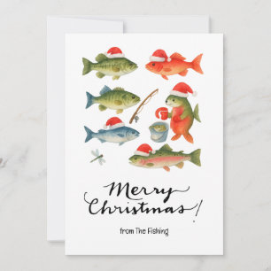 Fischliebhaber Weihnachtsfeiertag mit Santa Fish Feiertagskarte