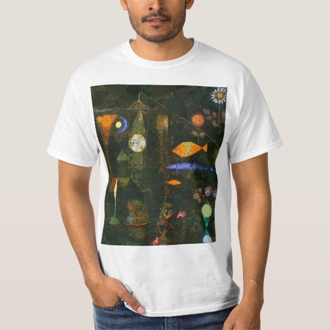 Fischmagie, Unendlichkeit Punkte nach Paul Klee T-Shirt (Vorderseite)