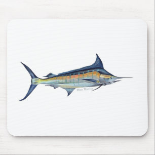Fischmalerei des blauen Speerfisches Mousepad
