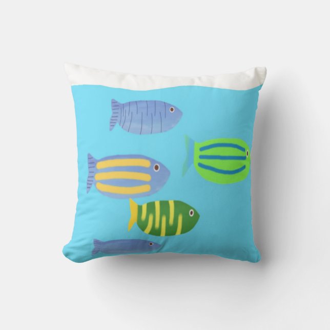 Fischmalerei Kissen (Vorderseite)