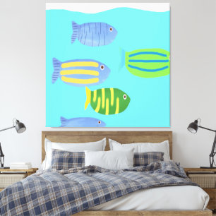 Fischmalerei Leinwanddruck