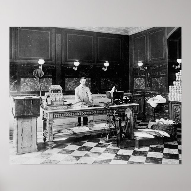 Fischmarkt, 1895. Vintages Foto Poster (Vorne)