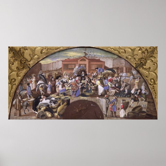 Fischmarkt bei Les Halles, c.1660 Poster (Vorne)
