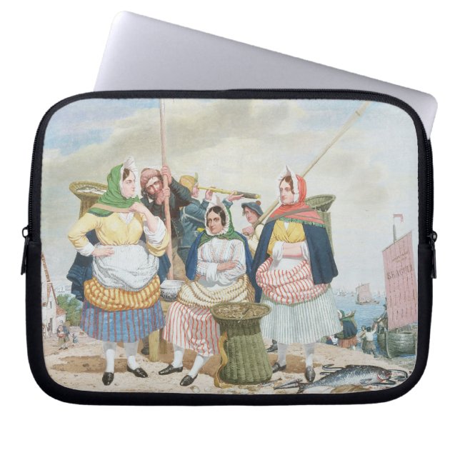 Fischmarkt durch das Meer, c.1860 (Öl auf Laptopschutzhülle (Vorderseite)